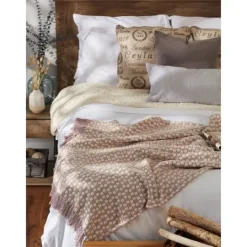 Kirkland's Home Dusty Lilac Urban Check Throw- Blankets & Throws