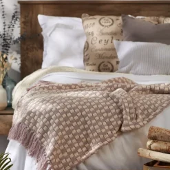 Kirkland's Home Dusty Lilac Urban Check Throw- Blankets & Throws