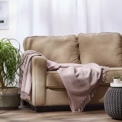 Kirkland's Home Dusty Ribbed Fringe Throw- Blankets & Throws