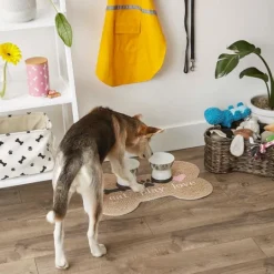 Kirkland's Home Eat Play Love Bone-Shaped Pet Bowl Mat- Kitchen & Floor Mats