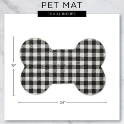 Kirkland's Home Eat Play Love Bone-Shaped Pet Bowl Mat- Kitchen & Floor Mats