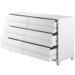 Kirkland's Home Eco Pine Wood Channeled Drawer Dresser- Dressers & Chests