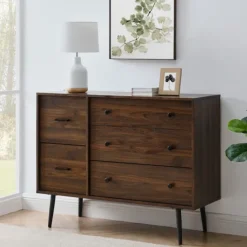 Kirkland's Home Eden Dark Walnut Tapered Legs Dresser- Dressers & Chests