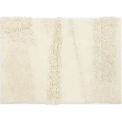 Kirkland's Home Eggshell Asymmetrical Cotton Bath Mat, 34 In.- Bathroom Rugs