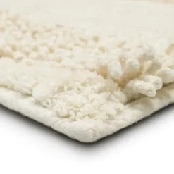 Kirkland's Home Eggshell Asymmetrical Cotton Bath Mat, 34 In.- Bathroom Rugs
