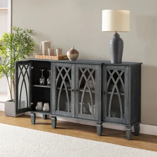 Kirkland's Home Eleanora Wood 4-Door Sideboard- Cabinets & Sideboards