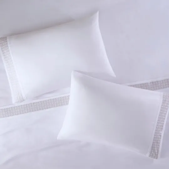 Kirkland's Home Elegant Geo Hem Microfiber 4-Pc. King Sheet Set- Bed Sheets
