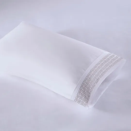 Kirkland's Home Elegant Geo Hem Microfiber 4-Pc. Full Sheet Set- Bed Sheets
