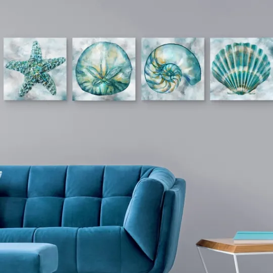 Kirkland's Home Elegant Shells Canvas Art Prints, Set Of 4- Canvas Art