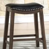 Kirkland's Home Ella Saddle Counter Stool With Nailhead Trim- Bar Stools & Counter Height Stools