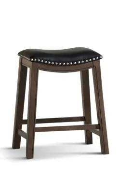 Kirkland's Home Ella Saddle Counter Stool With Nailhead Trim- Bar Stools & Counter Height Stools