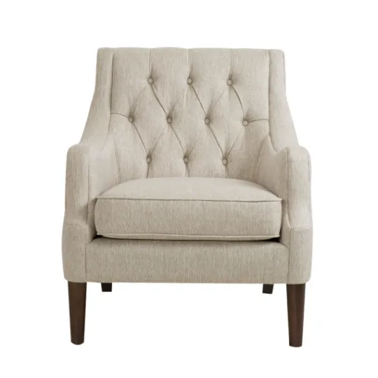 Kirkland's Home Elle Tufted Cream Accent Chair- Accent Chairs