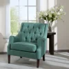 Kirkland's Home Elle Tufted Teal Accent Chair- Accent Chairs