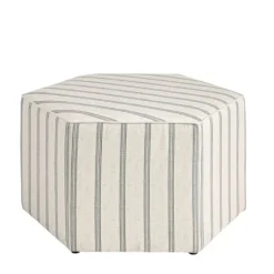 Kirkland's Home Ellen Stripe Martha Stewart Cocktail Ottoman- Benches & Ottomans