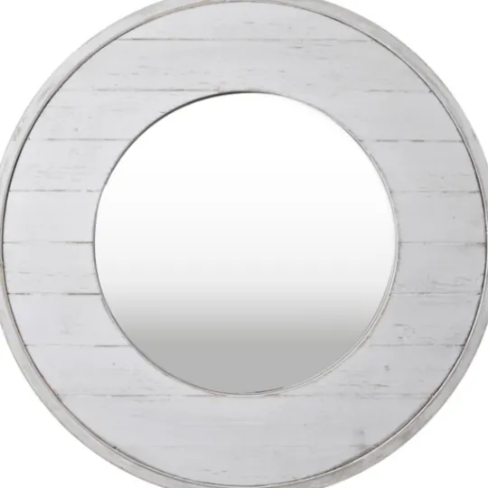Kirkland's Home Ellison Shiplap Round Wood Wall Mirror- Decorative Mirrors