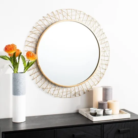 Kirkland's Home Elsie Gold Abstract Wall Mirror- Decorative Mirrors