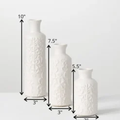 Kirkland's Home Embossed Scrolling 3-Pc. Vase Set- Vases