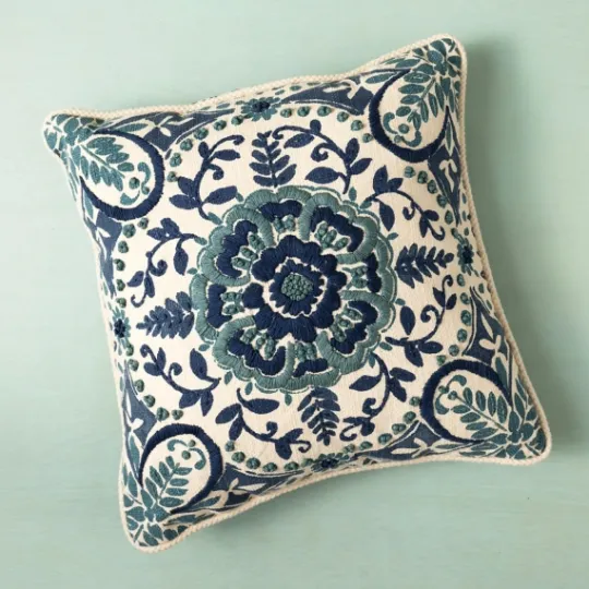 Kirkland's Home Embroidered Rope Edge French Claudia Pillow- Pillows