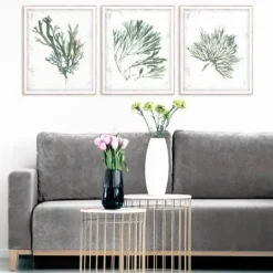 Kirkland's Home Emerald Coral I 3-Pc. Framed Art Print Set- Framed Art