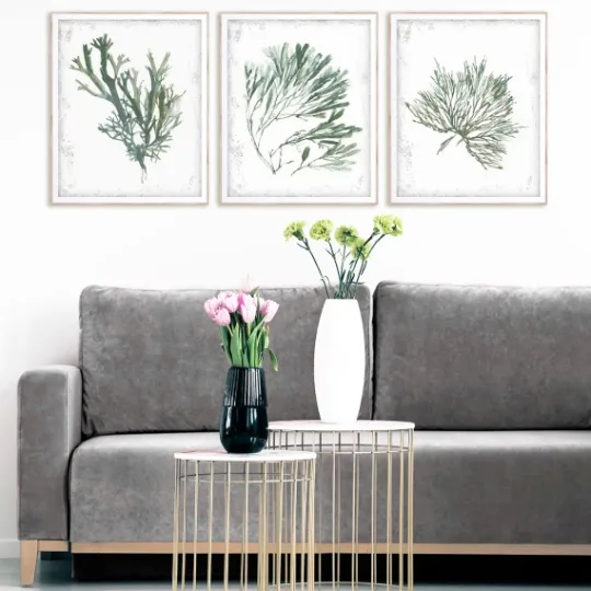 Kirkland's Home Emerald Coral I 3-Pc. Framed Art Print Set- Framed Art