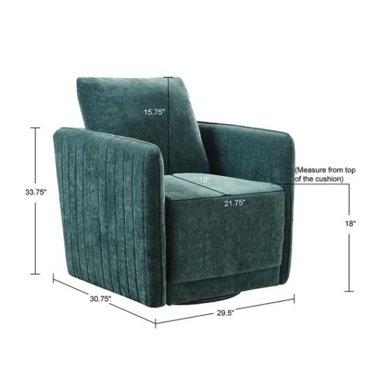 Kirkland's Home Emerald Textured Arm Swivel Accent Chair- Accent Chairs