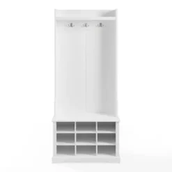 Kirkland's Home Emily White Wood Storage Cube Hall Tree- Entryway Furniture