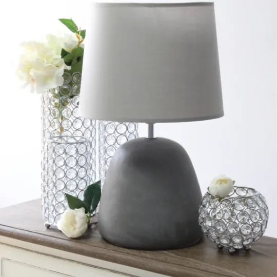 Kirkland's Home Emma Concrete Table Lamp With Shade- Table Lamps