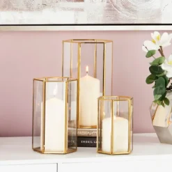 Kirkland's Home En Geometric 3-Pc. Decorative Lantern Set- Lanterns