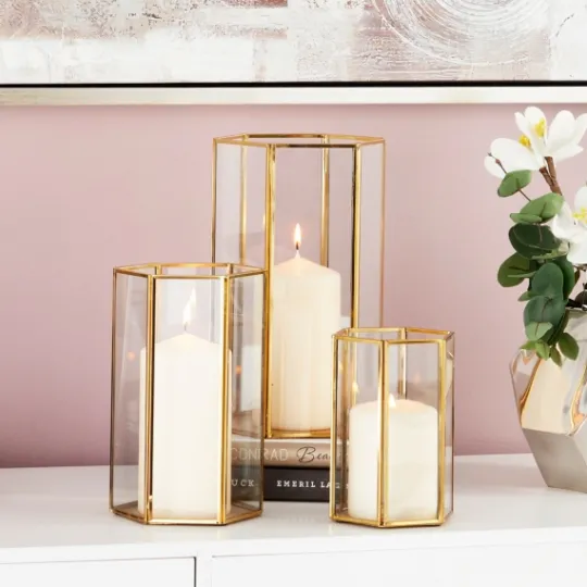 Kirkland's Home En Geometric 3-Pc. Decorative Lantern Set- Lanterns