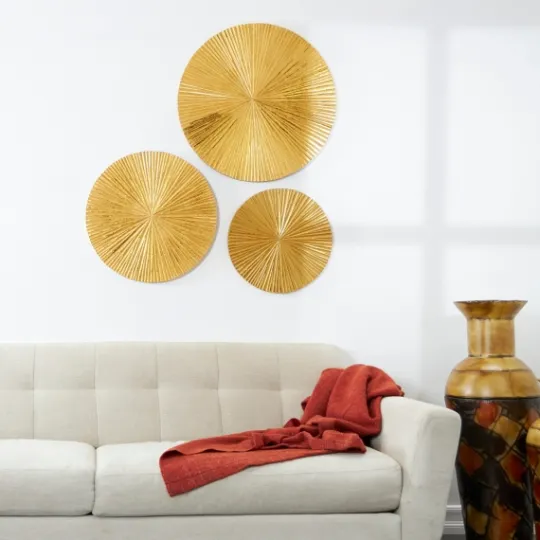 Kirkland's Home En Ribbed Sunburst Wall Plates, Set Of 3- Wall Plaques