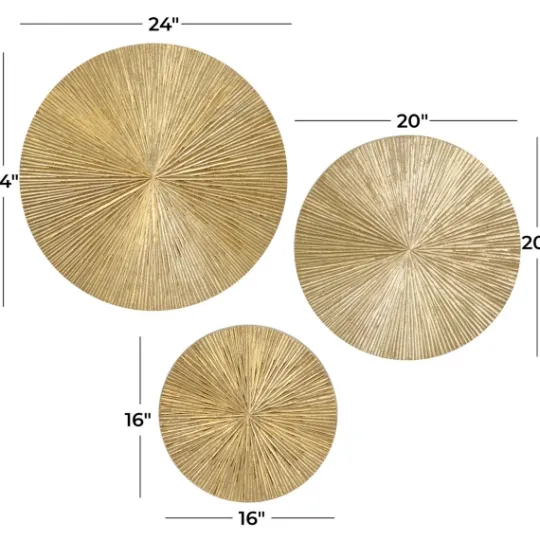 Kirkland's Home En Ribbed Sunburst Wall Plates, Set Of 3- Wall Plaques