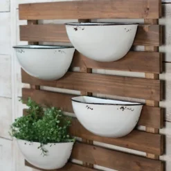 Kirkland's Home Enamel Pot Wall Planter- Wall Plaques