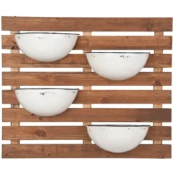 Kirkland's Home Enamel Pot Wall Planter- Wall Plaques