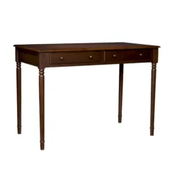 Kirkland's Home Espresso Classic 2-Drawer Wood Desk- Office Furniture