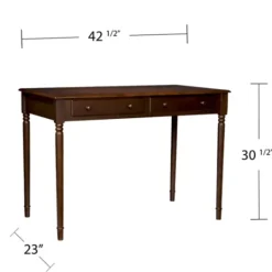 Kirkland's Home Espresso Classic 2-Drawer Wood Desk- Office Furniture