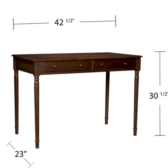 Kirkland's Home Espresso Classic 2-Drawer Wood Desk- Office Furniture