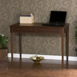 Kirkland's Home Espresso Classic 2-Drawer Wood Desk- Office Furniture