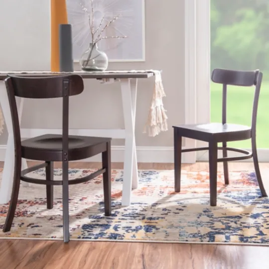 Kirkland's Home Espresso Curved Plank 2-Pc. Accent Chair Set- Accent Chairs