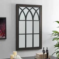Kirkland's Home Espresso Grandview Arched Frame Wall Mirror- Decorative Mirrors