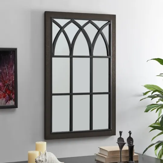 Kirkland's Home Espresso Grandview Arched Frame Wall Mirror- Decorative Mirrors