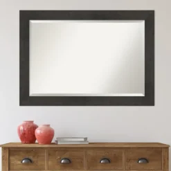 Kirkland's Home Espresso Plank Beveled Mirror- Framed Mirrors