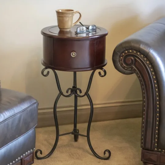 Kirkland's Home Espresso Round Accent Table- Accent & End Tables