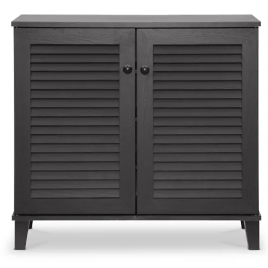 Kirkland's Home Espresso Shutter Door Wooden Cabinet- Cabinets & Sideboards