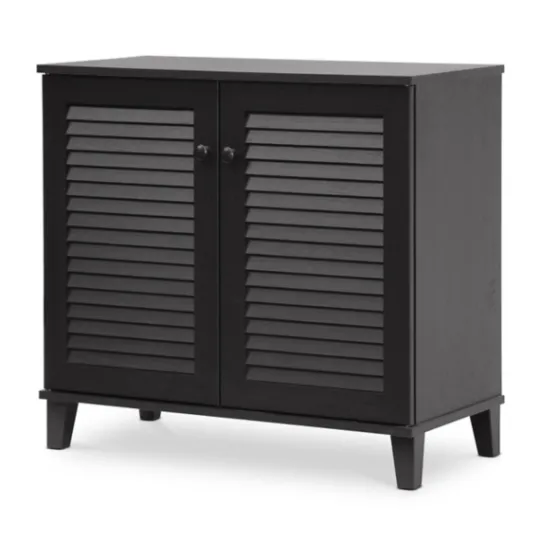 Kirkland's Home Espresso Shutter Door Wooden Cabinet- Cabinets & Sideboards