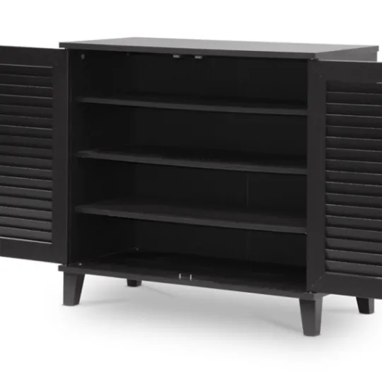 Kirkland's Home Espresso Shutter Door Wooden Cabinet- Cabinets & Sideboards