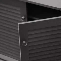Kirkland's Home Espresso Shutter Door Wooden Cabinet- Cabinets & Sideboards