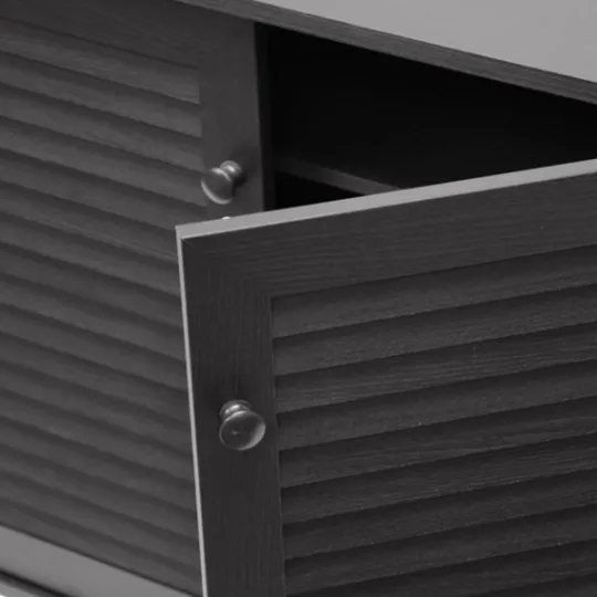 Kirkland's Home Espresso Shutter Door Wooden Cabinet- Cabinets & Sideboards