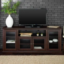 Kirkland's Home Espresso Wood Highboy Tv Stand- Tv Stands & Media Consoles