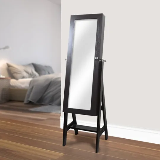 Kirkland's Home Espresso Wood Mirror Armoire- Full Length & Floor Mirrors