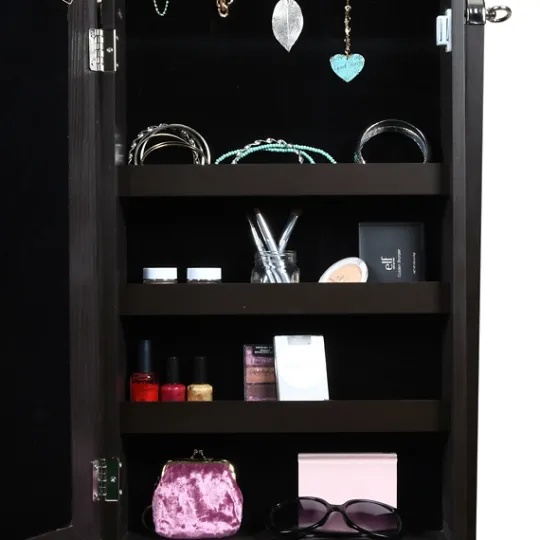 Kirkland's Home Espresso Wood Mirror Armoire- Full Length & Floor Mirrors